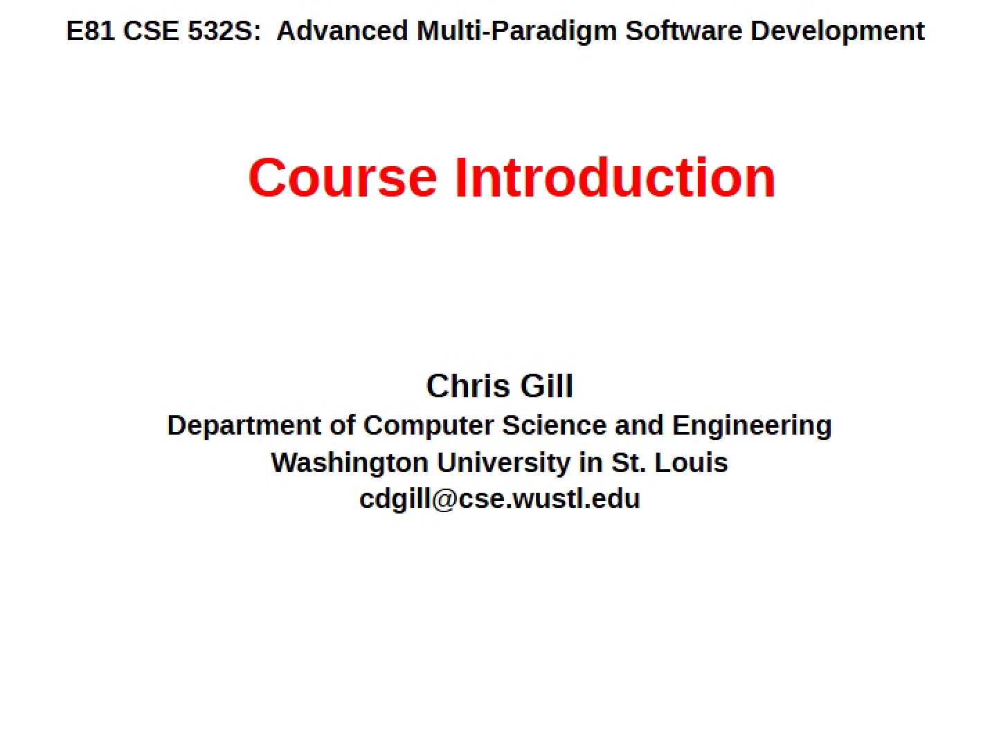 Intro to Course