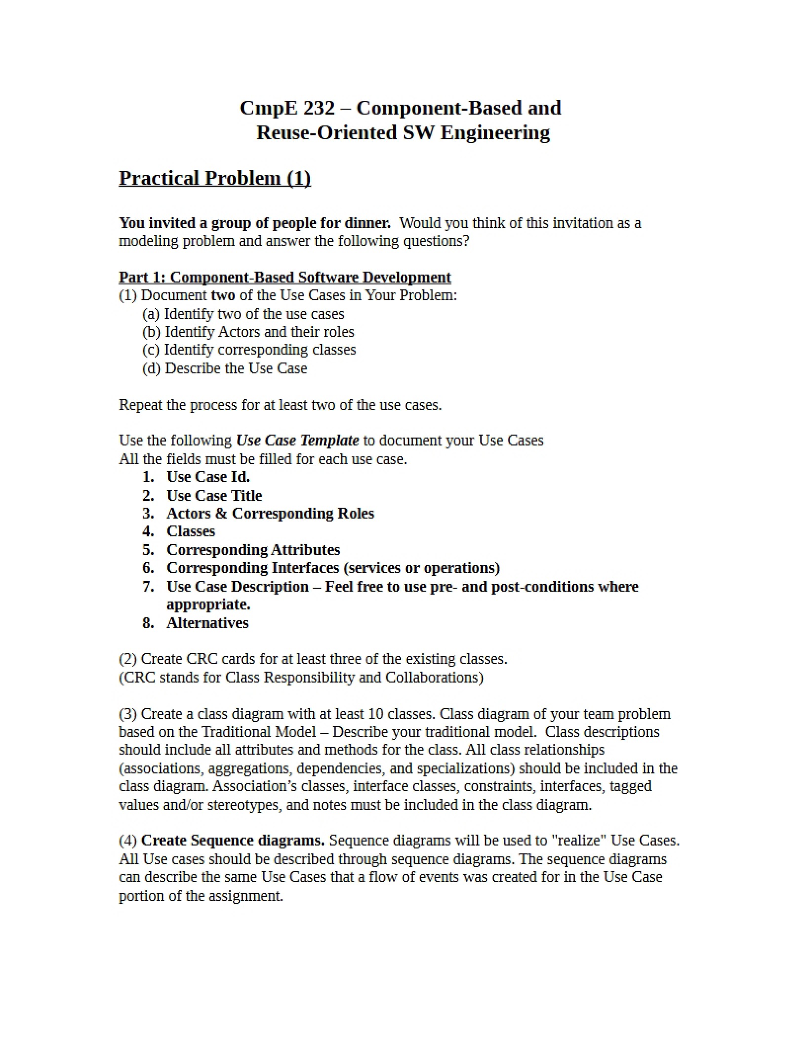 SW Engineering Practice Problem