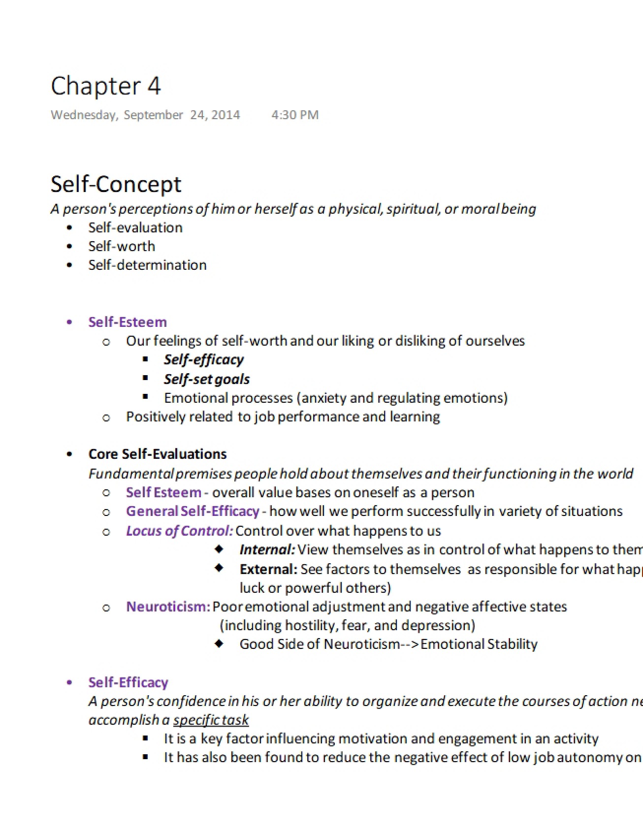 Organizational Behavior Insights from Chapter 4