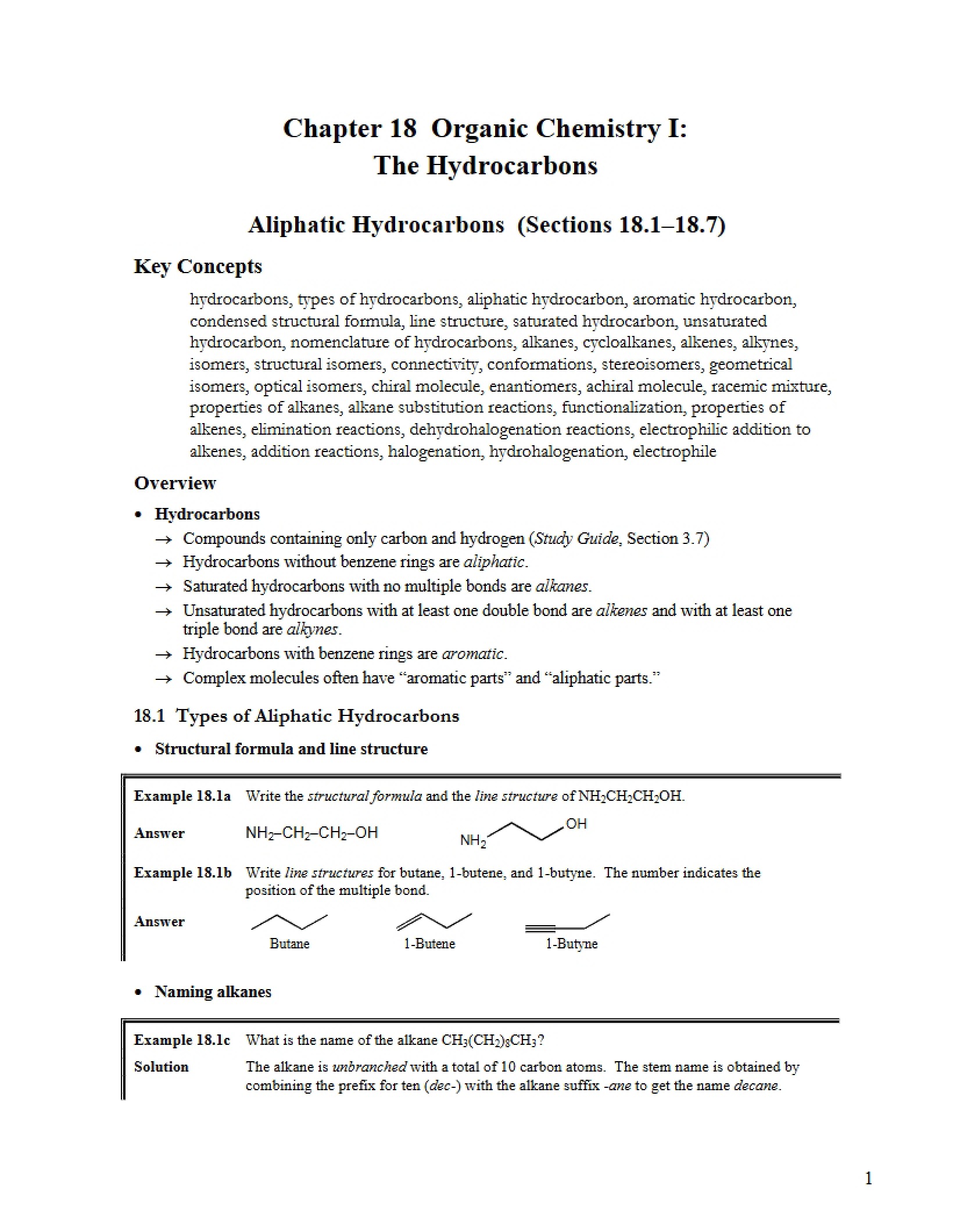Hydrocarbons Overview