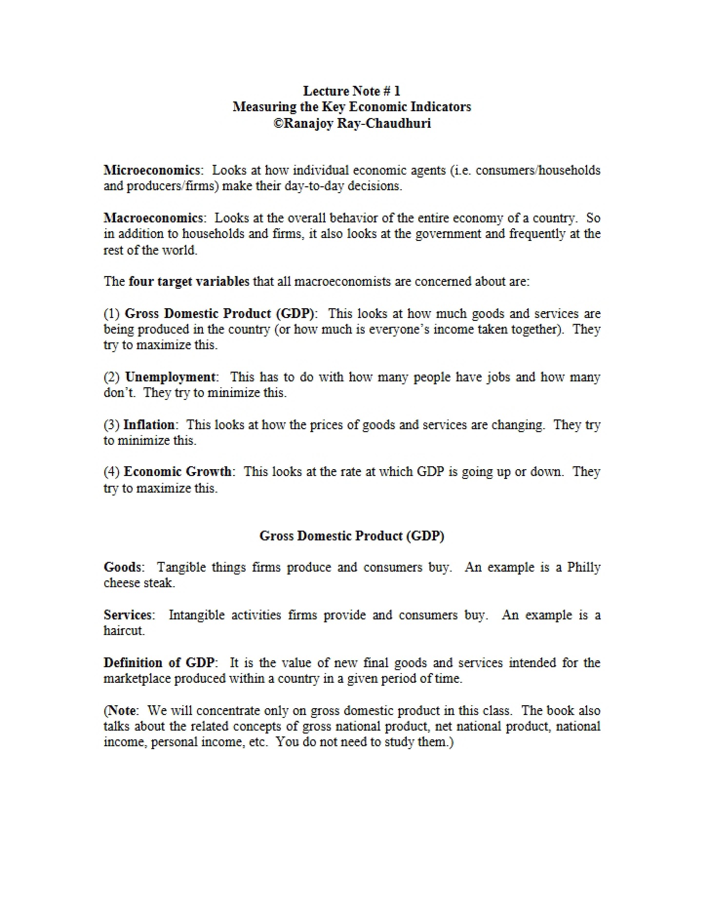 First Lecture Note