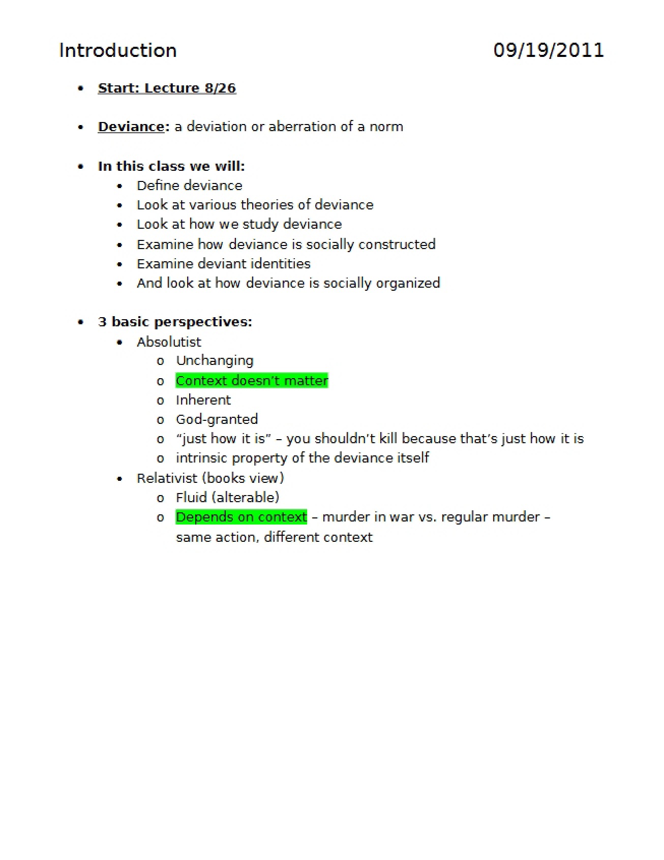 Overview of Deviance