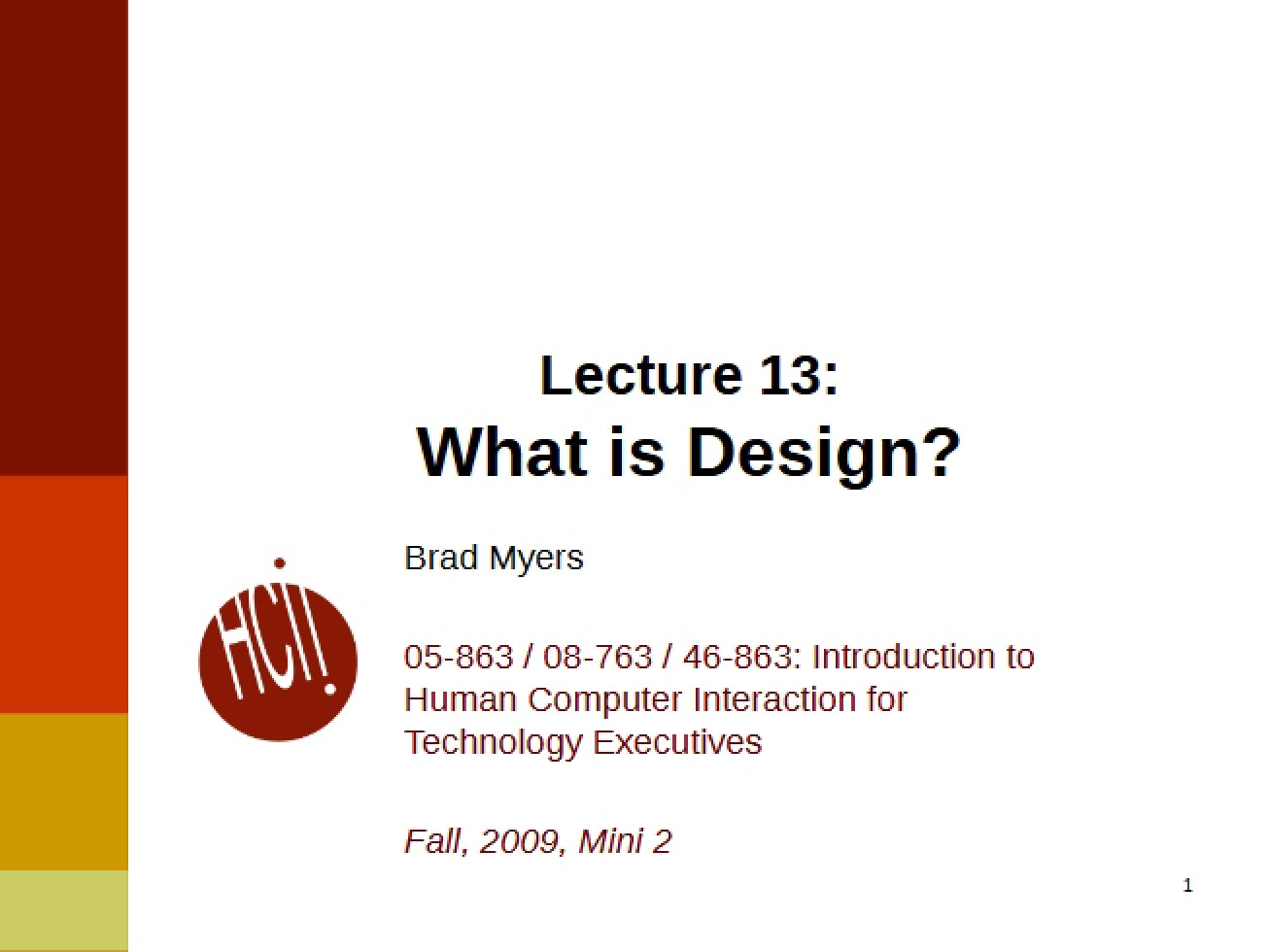 HCI Lecture 1