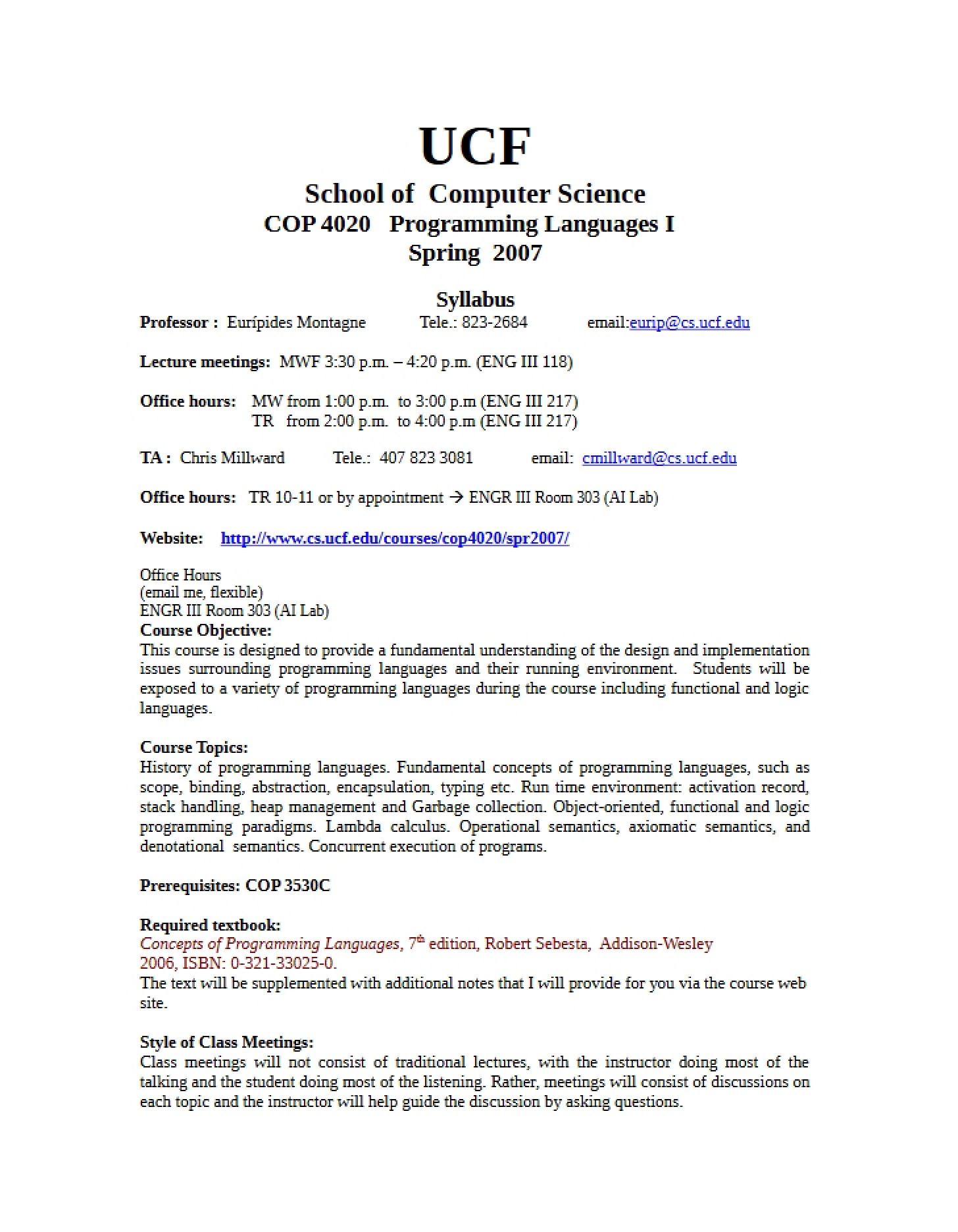 Course Syllabus