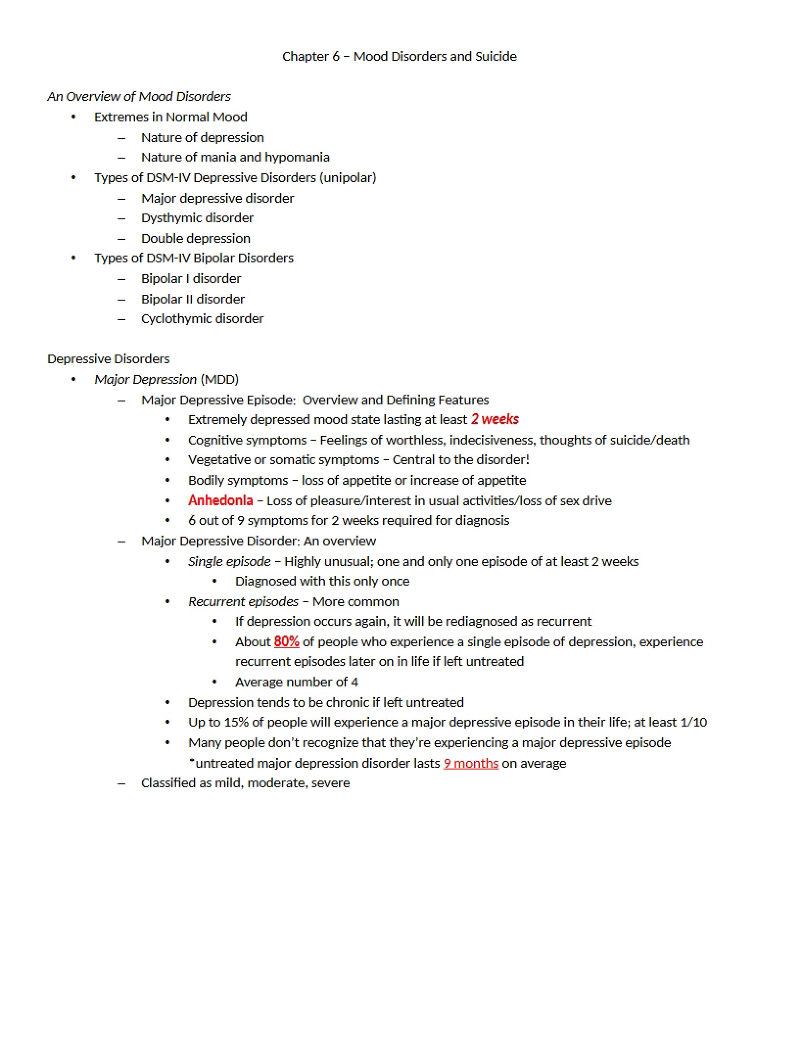 Suicide and Mood Disorders - Chapter 6