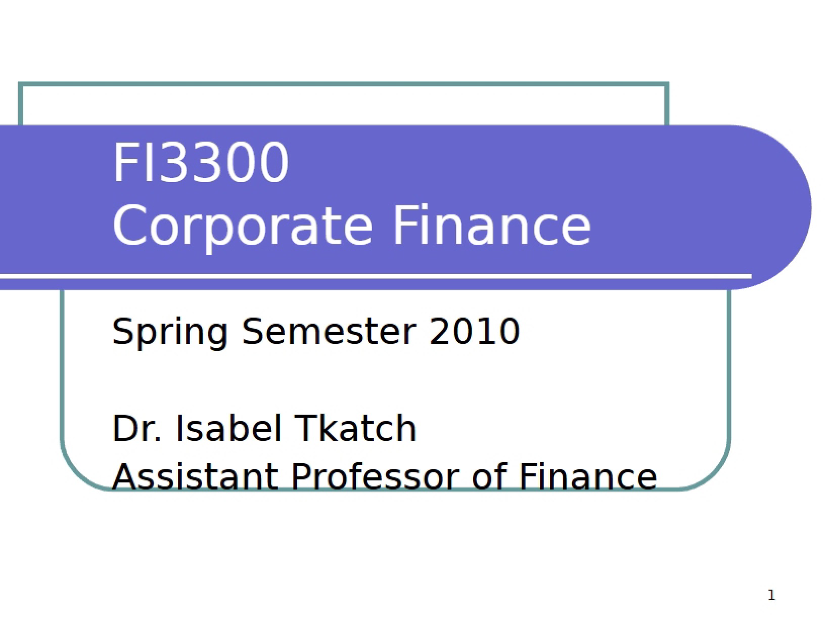 Finance Chapter Seven