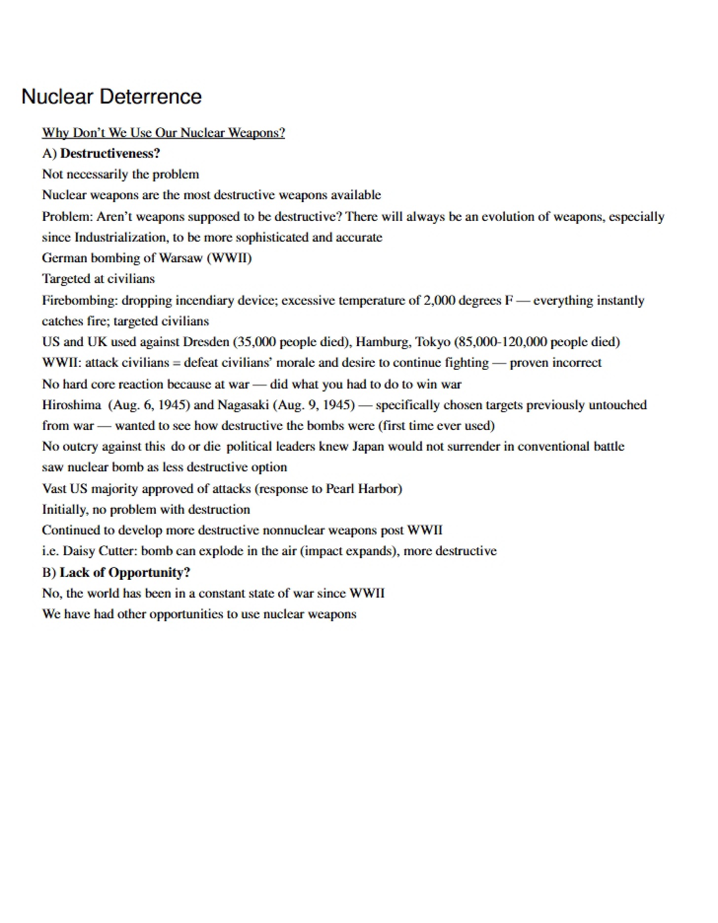 Deterrence Theory (Nuclear)