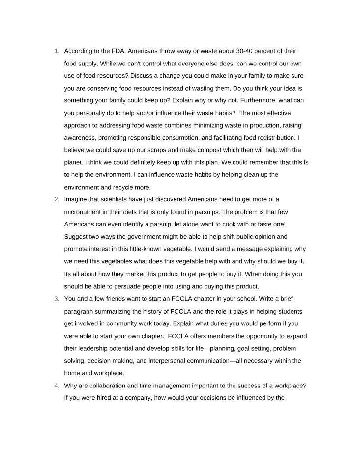 Unit 8 Critical Thinking Questions - Global Health and Wellness