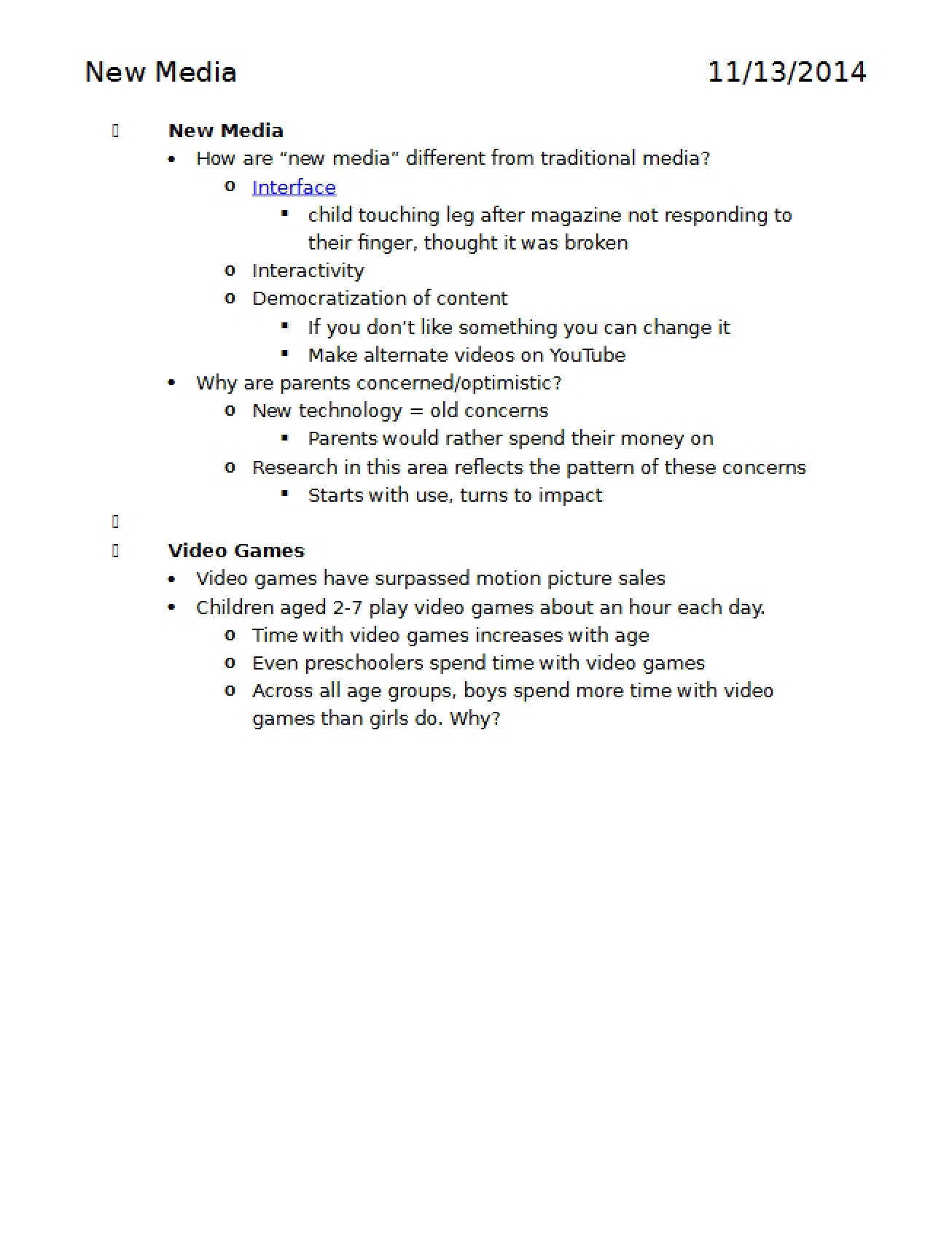 Third Examination Notes