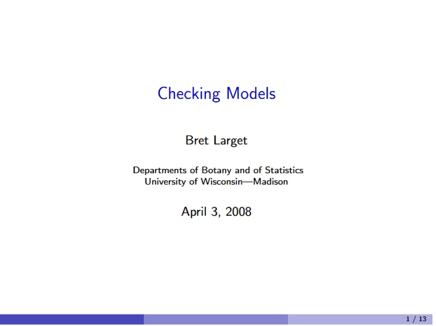 Model Validation