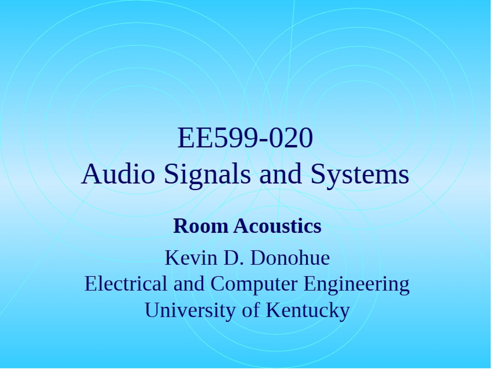 Audio Systems and Signals