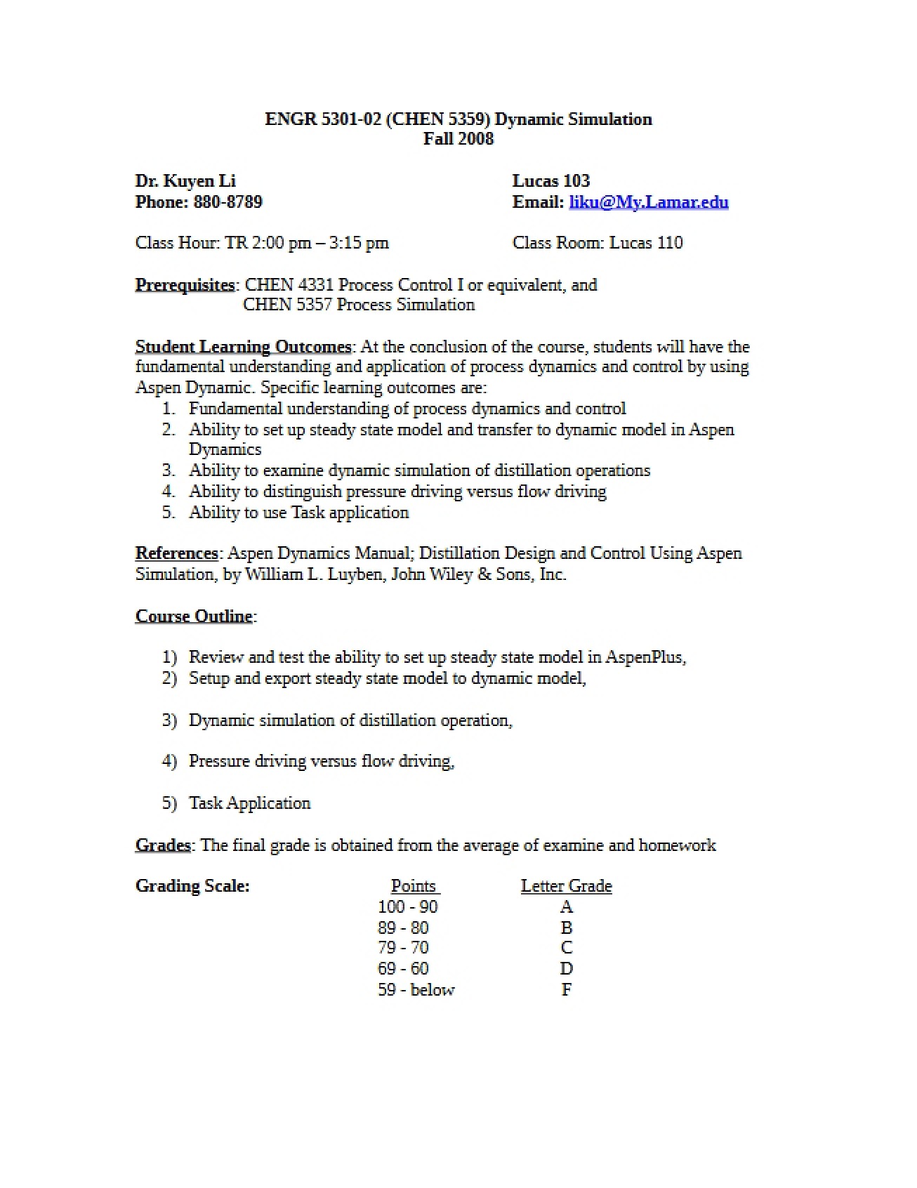 Course Outline for Fracture Mechanics