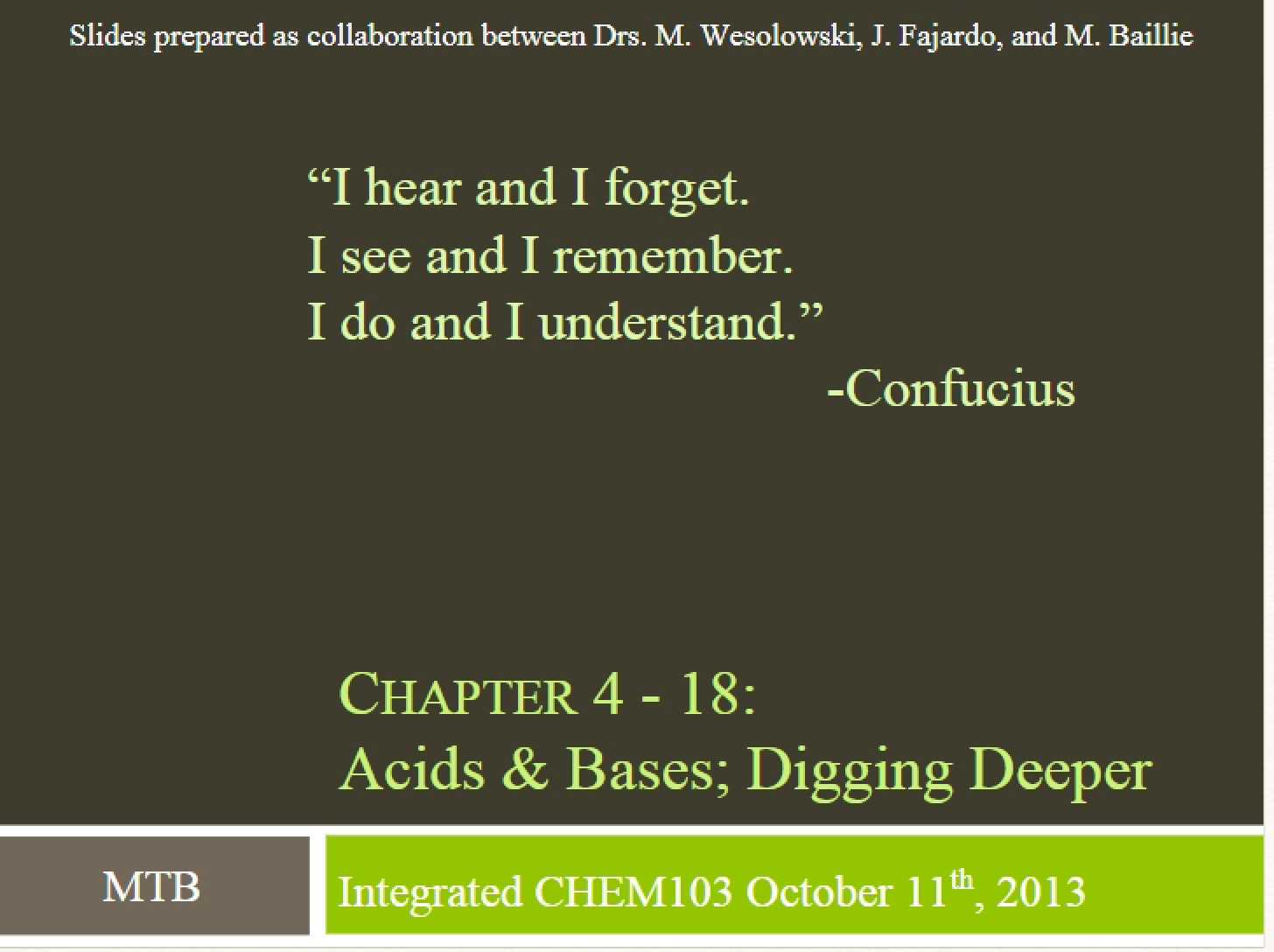 Solution and Acid Base to pH (6-3) - Student