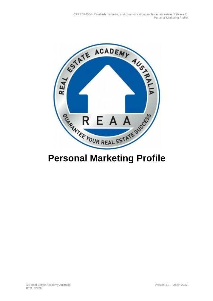 Personal Profile Template Part A