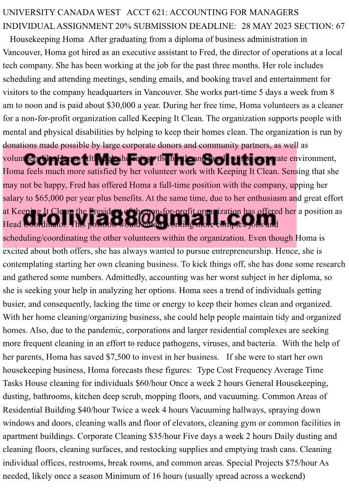 Accounting for Managers - Individual Assignment