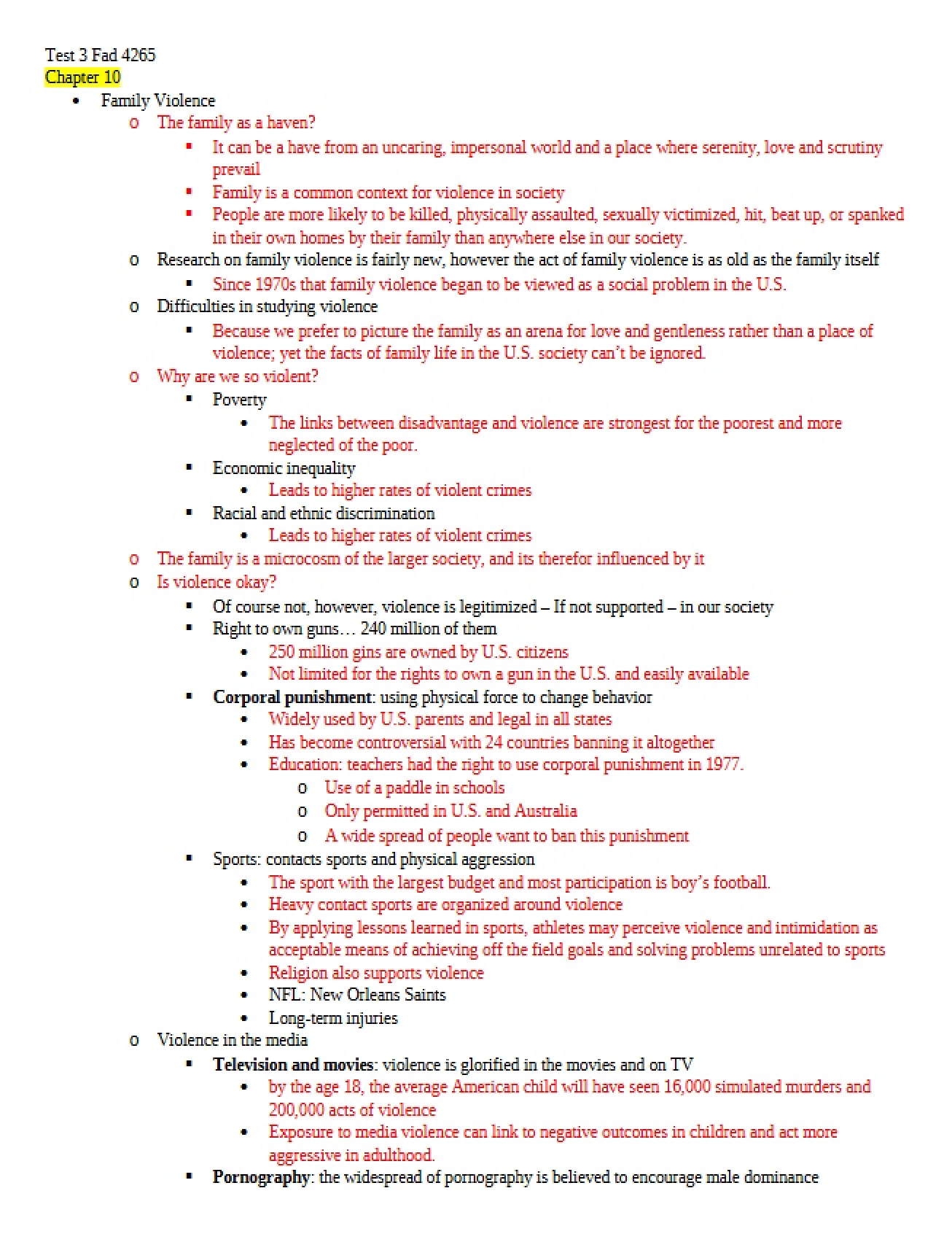 Issue of Violence within Families
