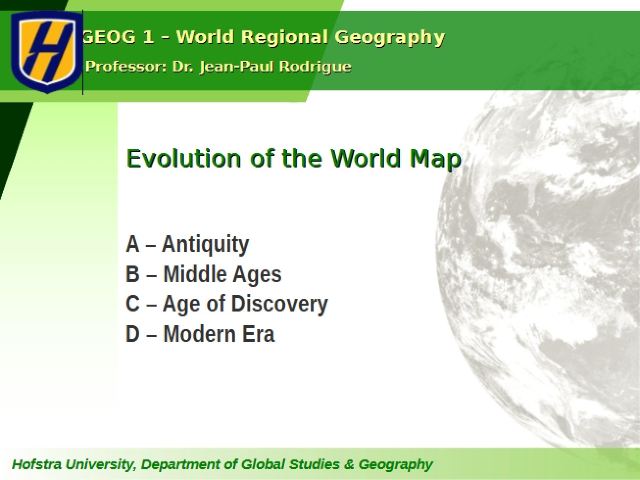 Cartographic Evolution of the World