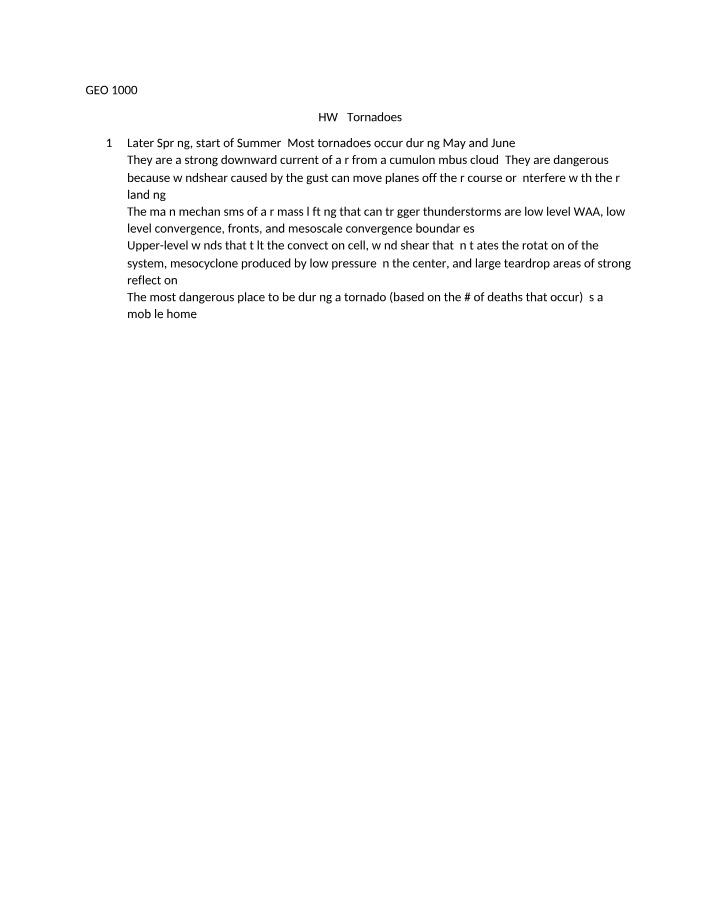 Homework 5 - Tornadoes