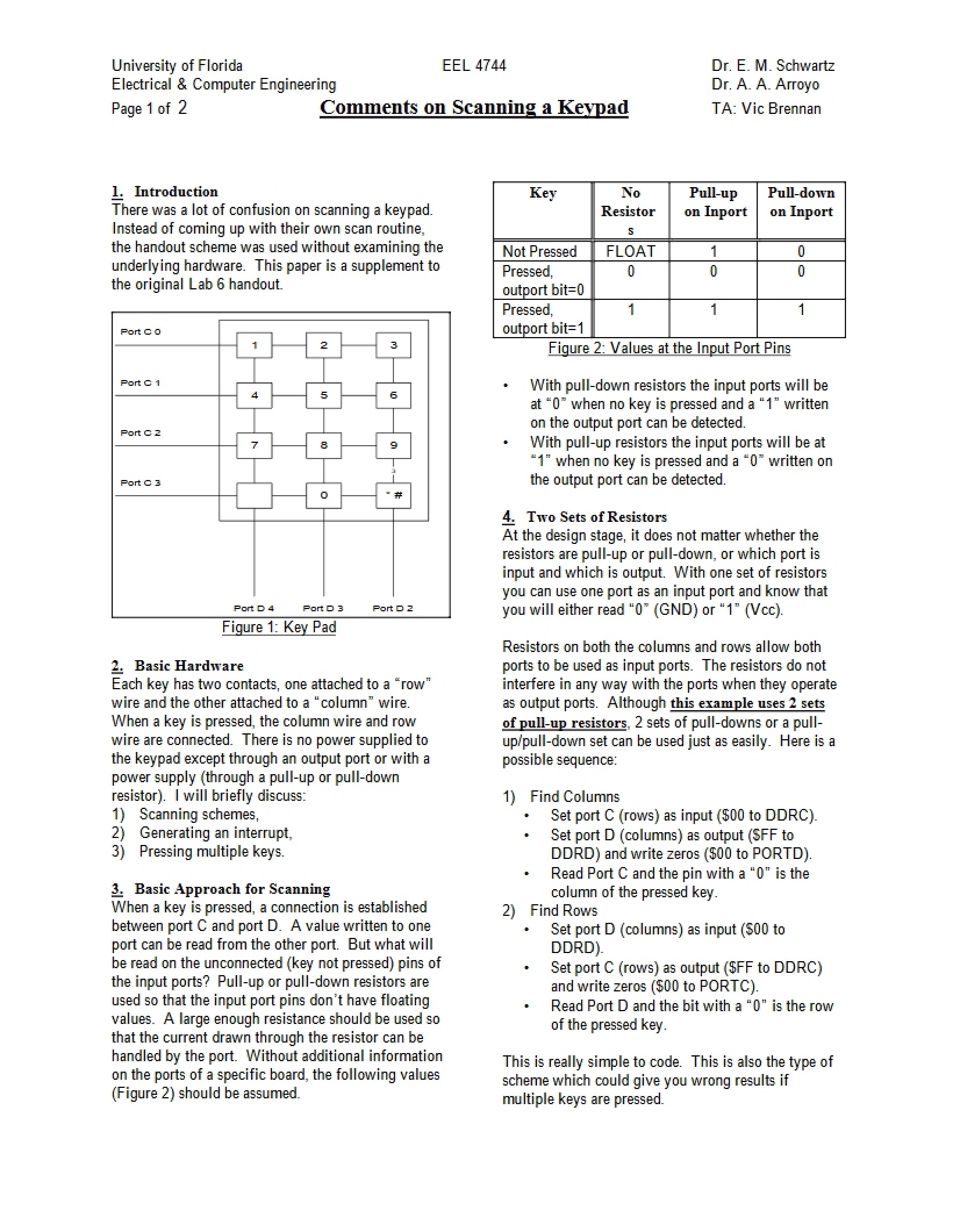 Keypad Scanning Commentary