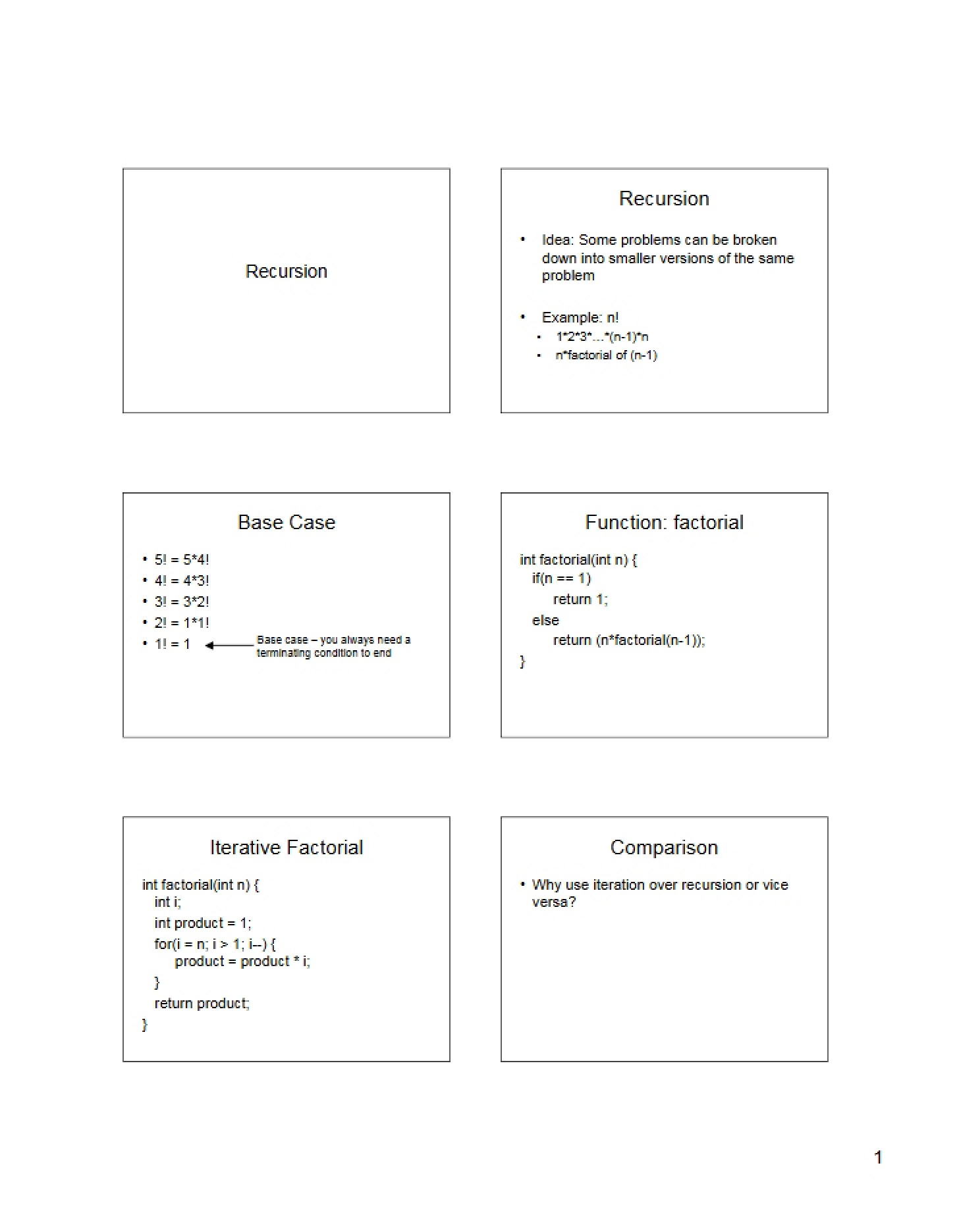 Recursive Methods