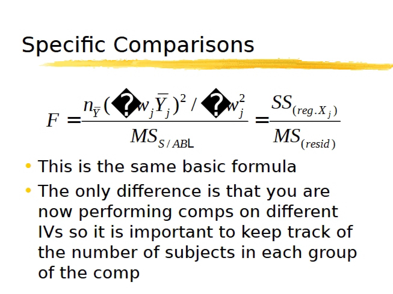 Comparisons of Specific Groups