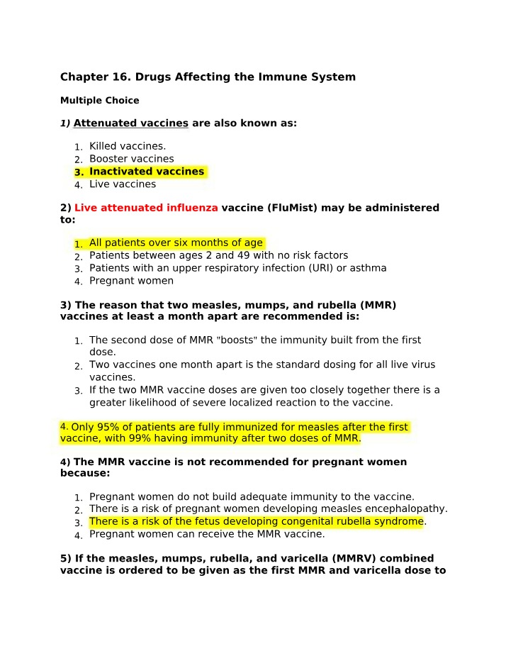 Drugs Affecting the Immune System - Chapter 16