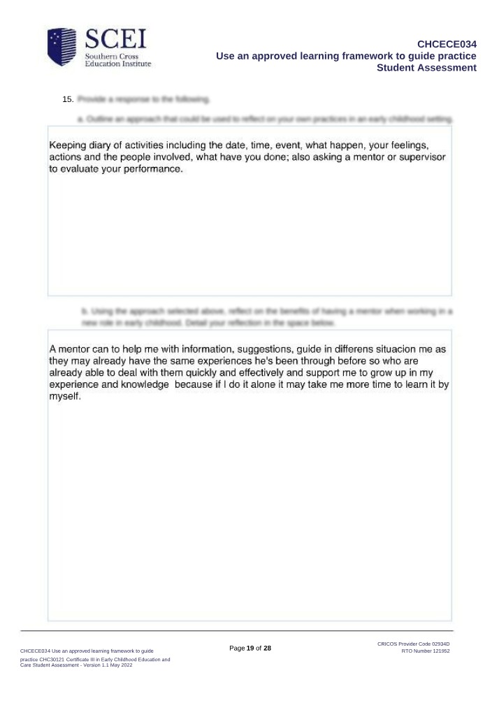 CHC30121 Student Assessment (Version 1.1)