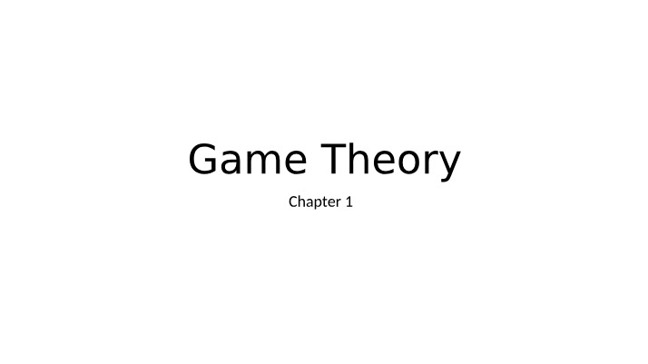 Game Theory Notes