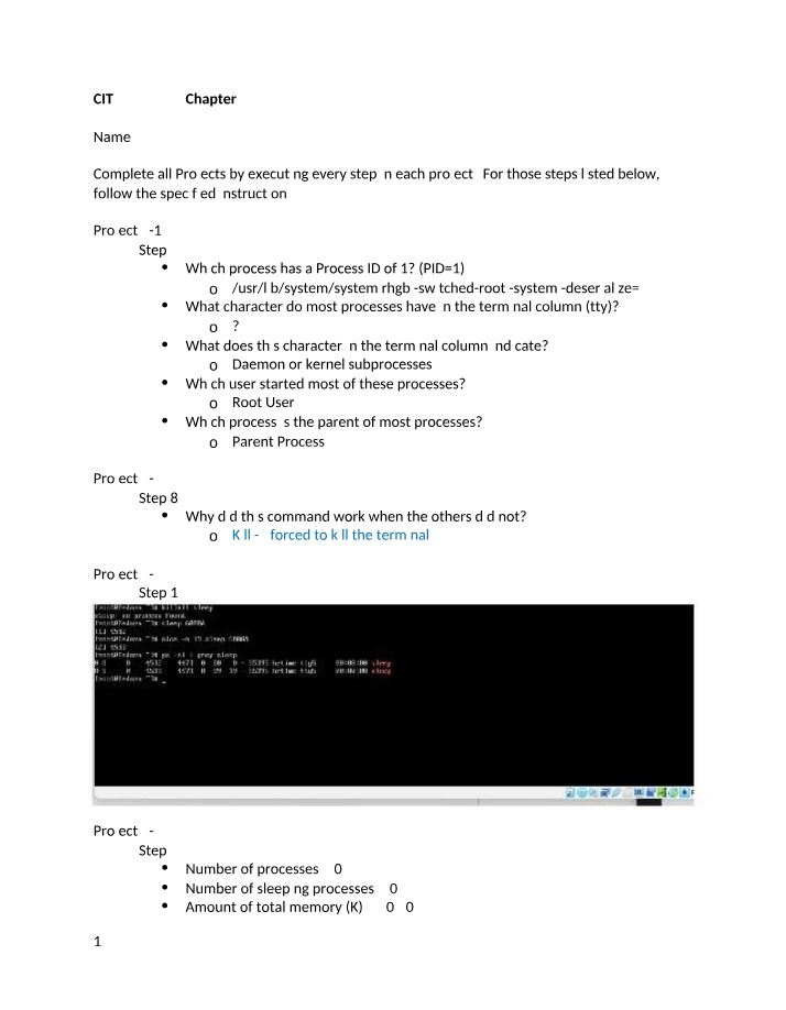 Linux Processes - Process IDs and Terminal Columns