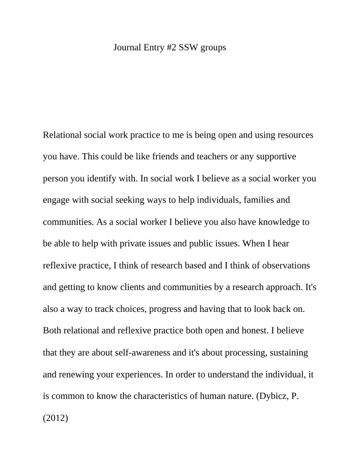 Reflexive Practice and Relational Social Work
