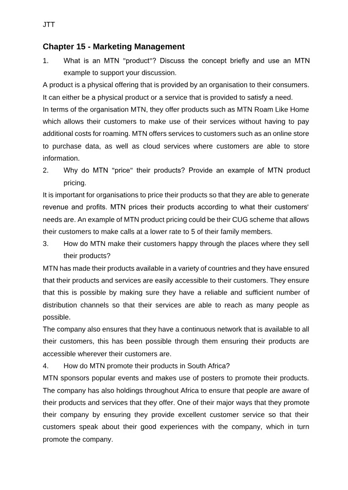 MTN Product Offerings