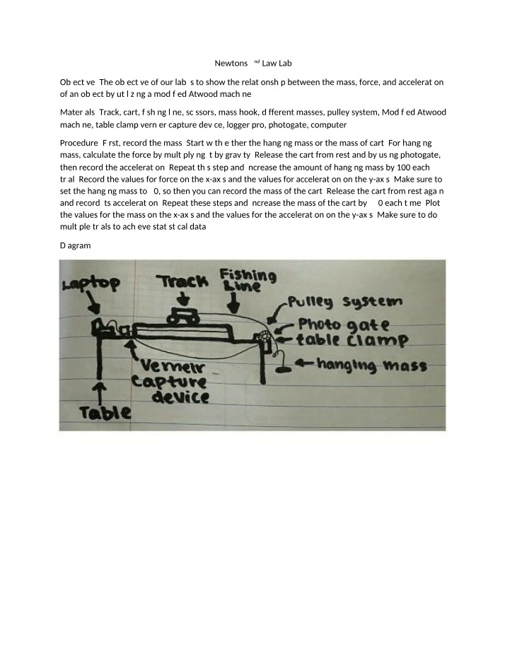 Newton's 2nd Law - Physics Lab