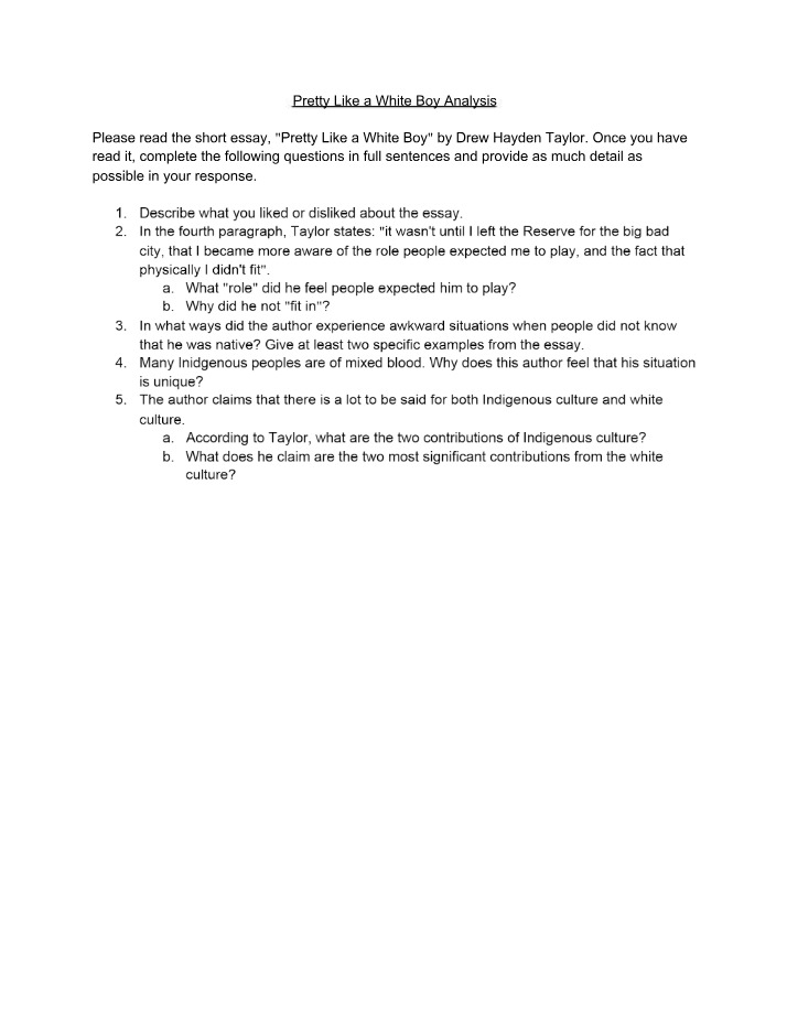 Analysis of 'Pretty Like a White Boy'