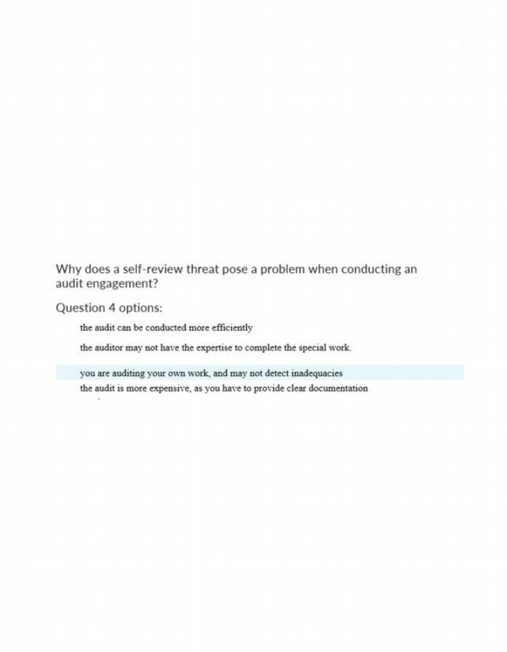 Auditing Exercise 4A