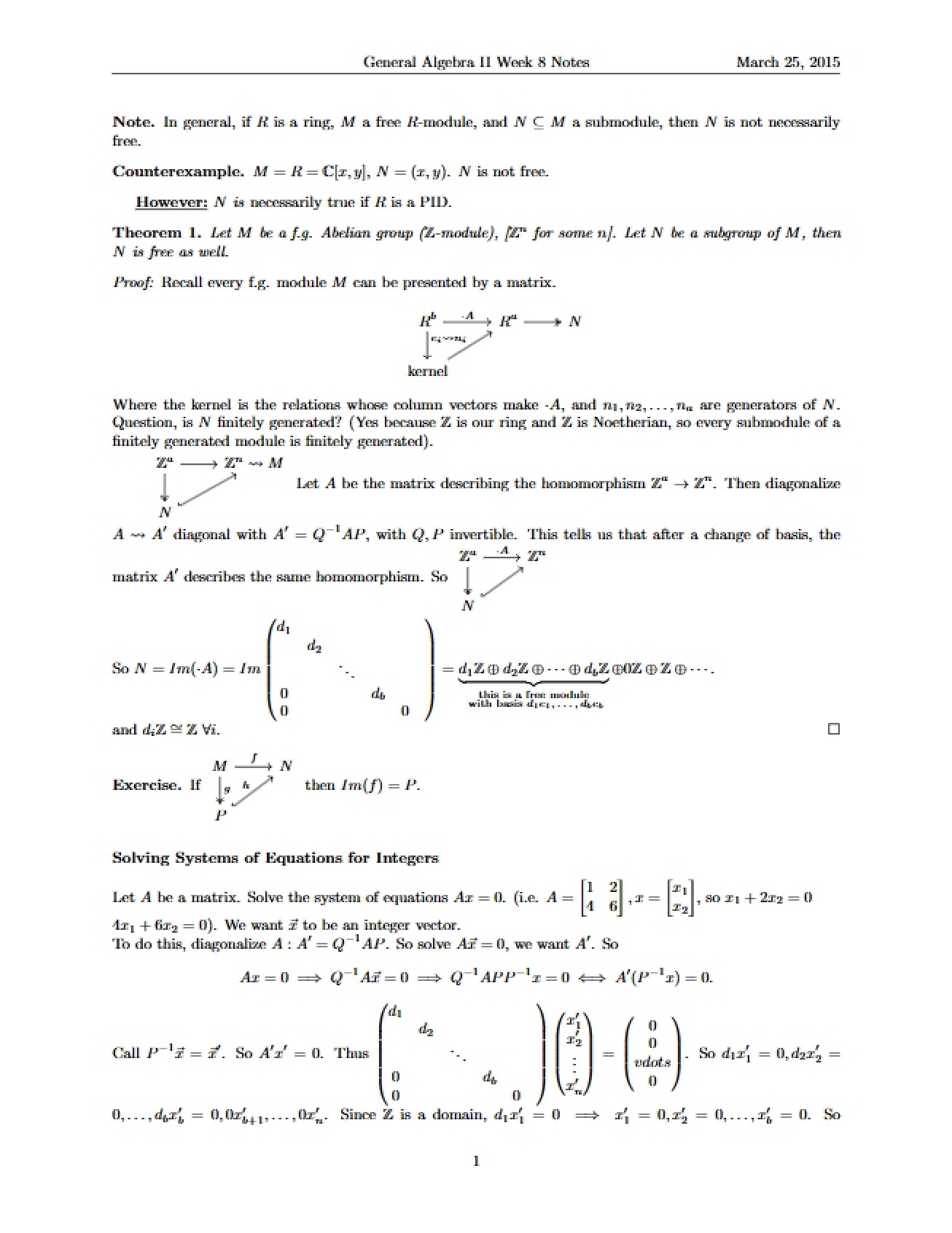 General Algebra II Week 8 Notes
