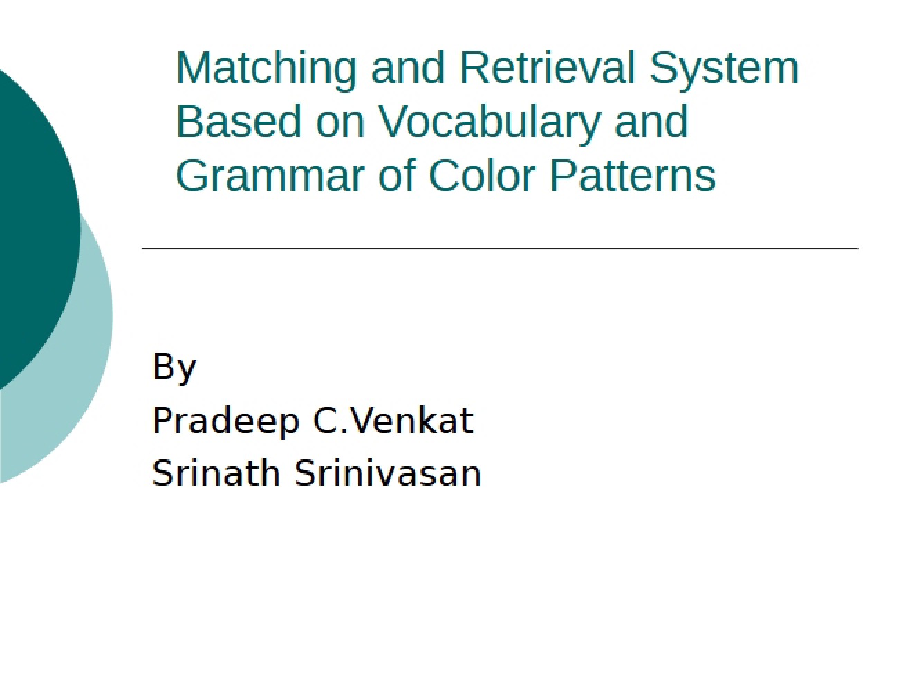 Color Pattern Vocabulary and Grammar for Retrieval Systems