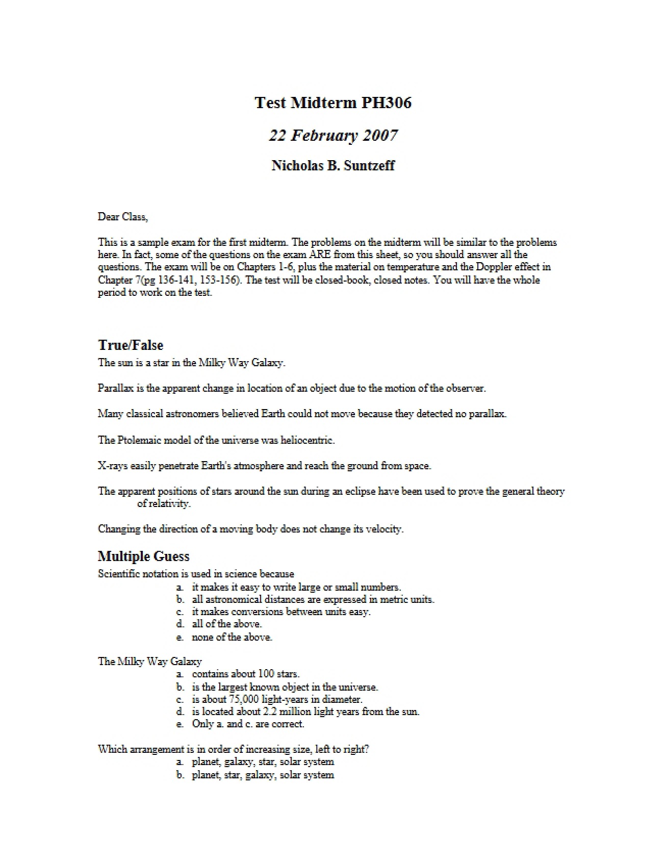 Test Exam 1