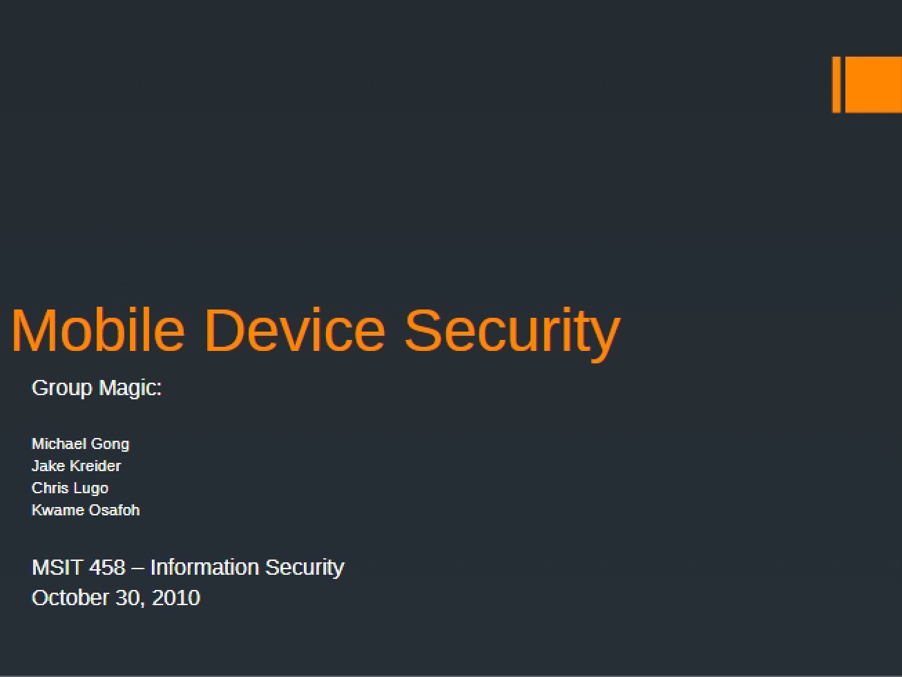 Securing Mobile Devices
