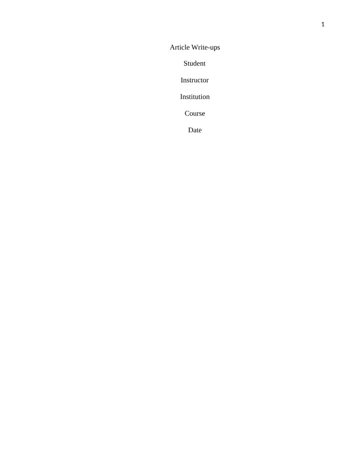 Write-ups for Articles