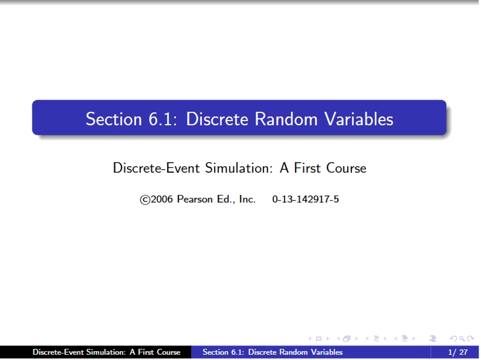 Random Variables Discrete (Section 6.1)