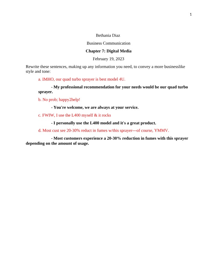 Business Communication Chapter 7 - B. Diaz