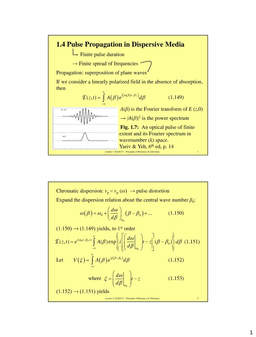 Principles of Photonics Lecture Notes Session 2