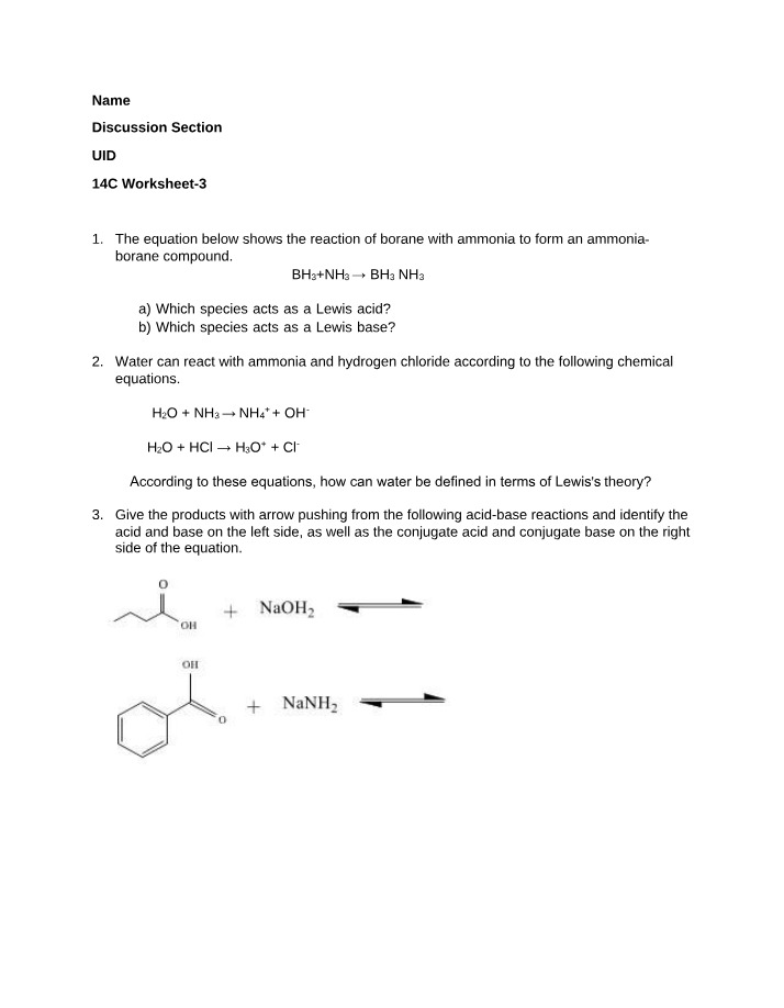 Worksheet 3 for 14C