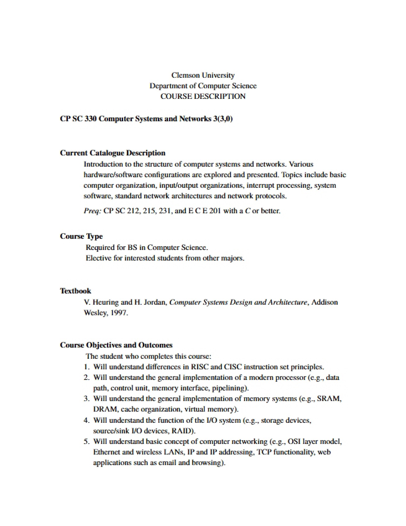 Description of Current Catalogue