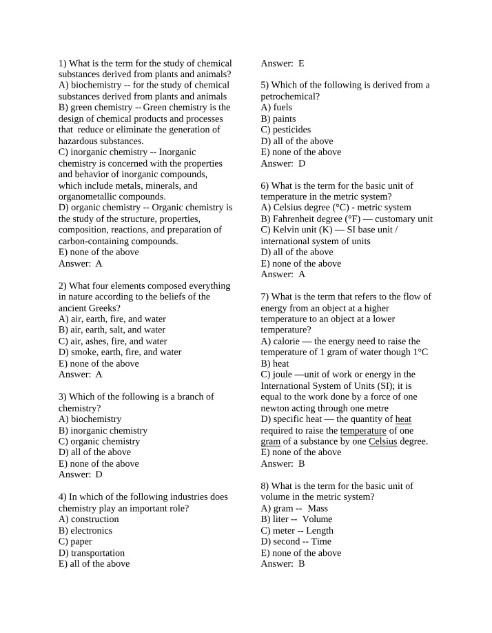 Study of Chemical Substances from Plants and Animals