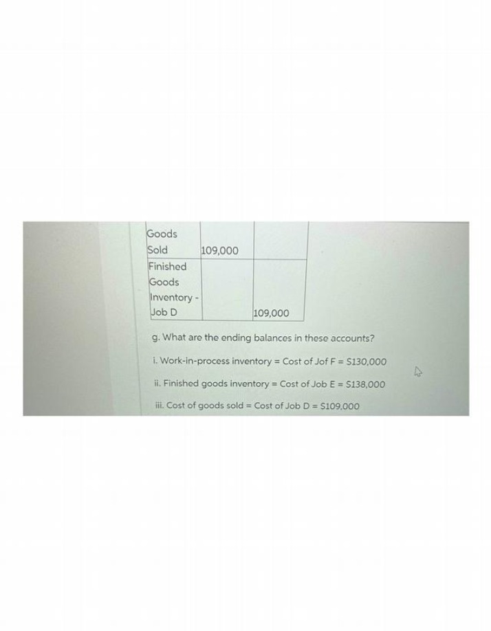 Work-in-Process, Finished Goods, and COGS Ending Balances