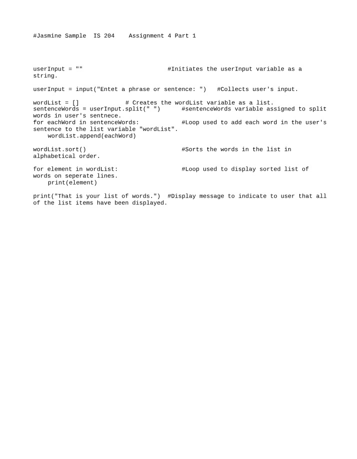 IS 204 - Assignment 4, Part 1