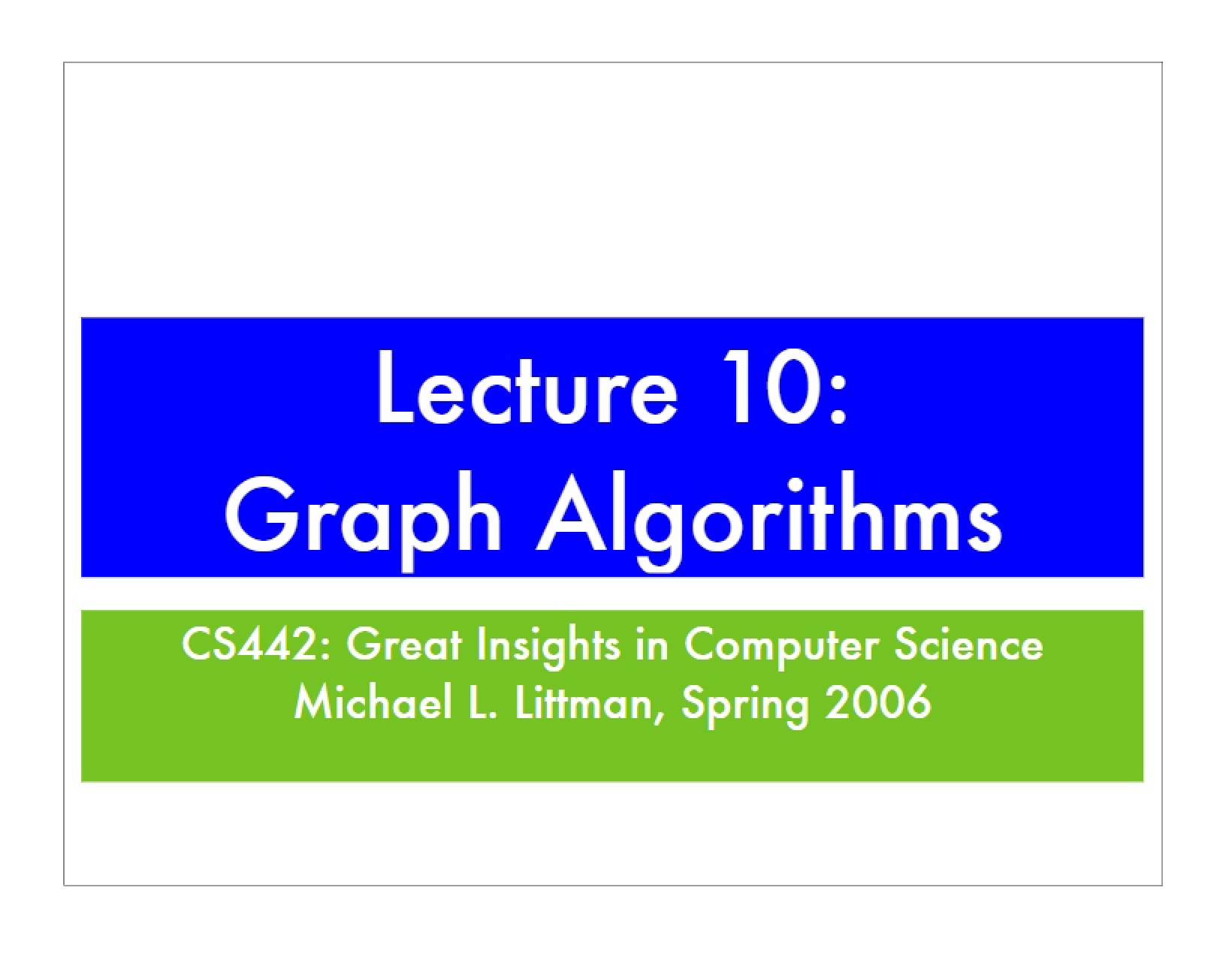 Algorithms for Graphs