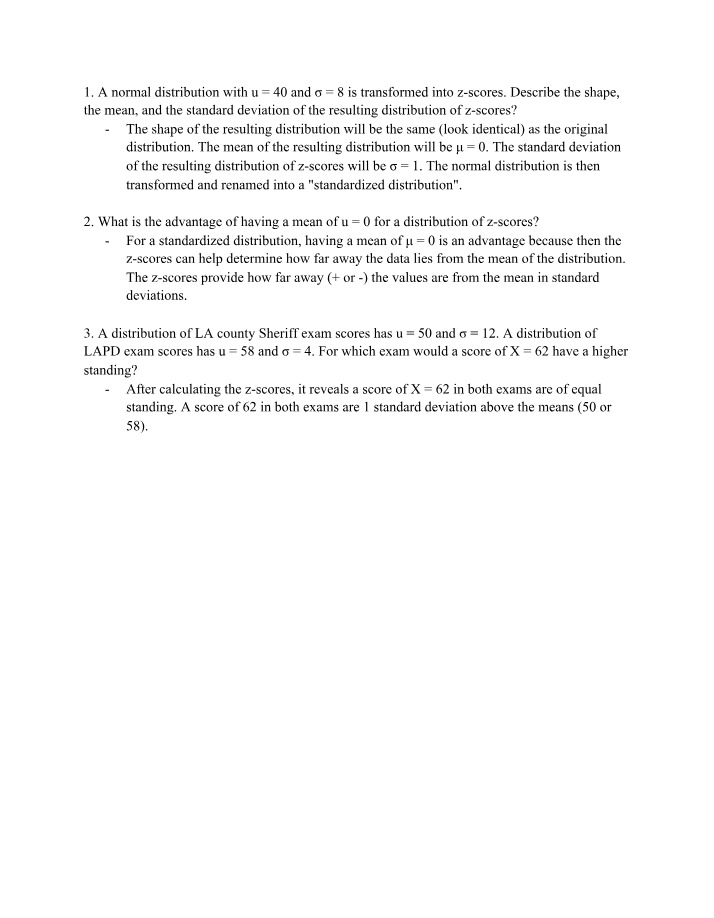 Z-Scores - Mean, Shape, and Standard Deviation