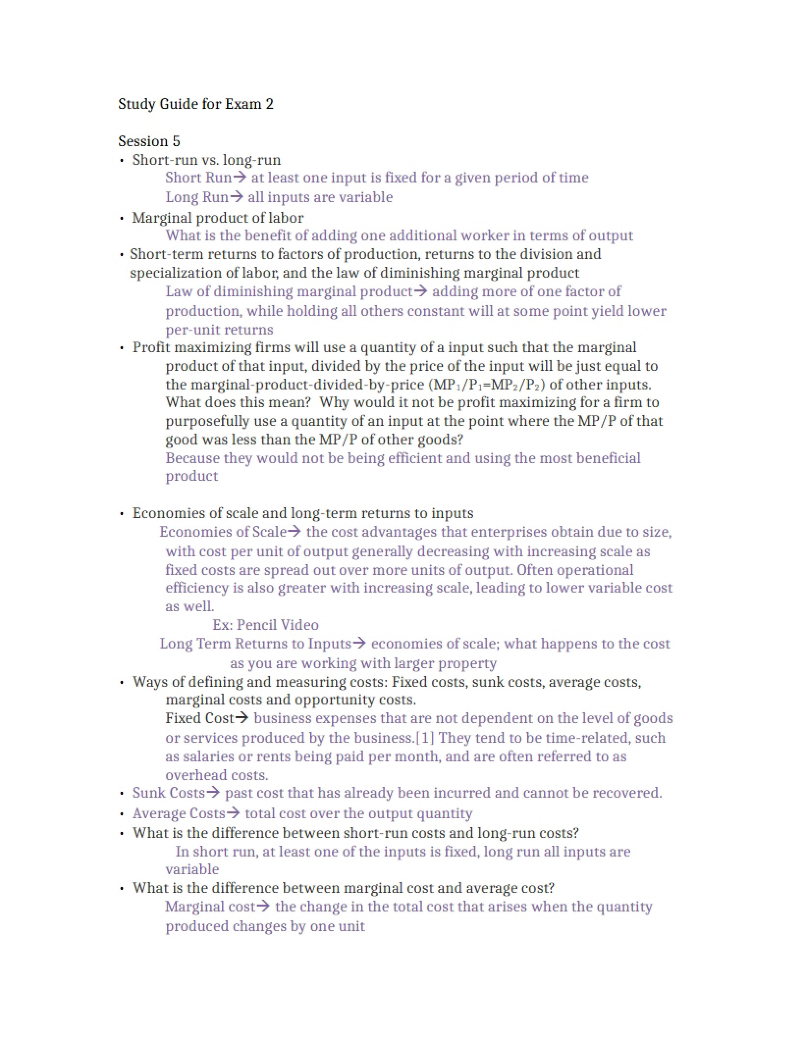 Exam Two Study Guide